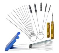 Eighosee 13 Wires+ 10 Needles+ 5 Brushes+ 1 Pick Carburetor Cleaning Kit- Premium Torch Tip Cleaner for Jet Carbon Dirt Removal