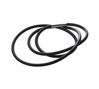 Eighosee 19.75 Inch 3mm Fashion Rubber Cord Necklace with Stainless Steel Closure - Black