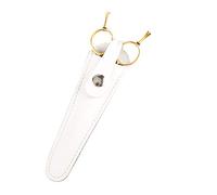 Eighosee 1PCS White Leather Hair Scissor Pouch Single Piece Scissor Holder Bag in Cow Leather Use Hair Accessories