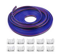 Eighosee 1Set 16.4Ft RGB LED Wire 22 Gauge 4 Colors RGB Plastic for RGB LED Strips 3528 5050