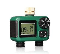 Eighosee 2-Outlet Water Timer Sprinkler Timer IP55 Waterproof Irrigation Controller withLCD Display for2 Separate Watering Zone Manual& Automatic Watering System