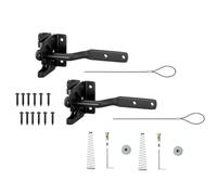 Eighosee 2 Pack Self Locking Gate Latch for Wooden Fence Heavy Duty,with Steel Spring Cable Pull String Gate Hardware Gate Lock