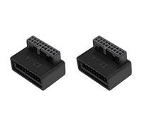 Eighosee 2 Piece USB3.0 19/20P Socket 90 Degree Converter Desktop Motherboard Adapter PH19B