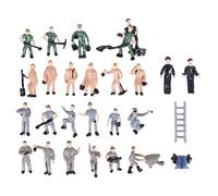 Eighosee 25Pcs 1:87 Figurines Painted Figures Miniatures of Railway Workers with Bucket and Ladder