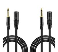 Eighosee 2Pack 6.35 mm 1/4 Inch Male to XLR Male Audio Stereo Mic Cable - Male to XLR Male Balanced Speaker Mic Cable, 1 Meter