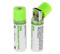 Eighosee 2pcs USB battery AA 1.2V 1450mAh NI- Cells USB Rechargeable Battery (Green)