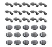 Eighosee 30Pcs,3/4In Liquid Tight Connector Non-Metallic Electrical Conduit Fittings, PVC Flexible Conduit (Straight+90 Degree)