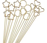 Eighosee 30PCS Metal Wire Floral Place Card Holder,Photo Clip Flower Card Holder Metal for Shower Party Favor(Round,Star,Heart)