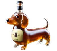 Eighosee 3D Sculpted Dachshund Shape Glass Tumbler, Dog Whiskey Bottle, Red Wine Bottle,Reusable Liquor Flask Glassware D