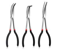 Eighosee 3Pcs 11 Inch Needle Nose Pliers Set 25° Bent Nose Pliers 45° Bent Nose Pliers 90° Bent Nose Pliers for Hardware Bending