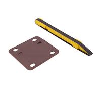 Eighosee 4 Holes Guitar Neck Plate Gasket Cushion Shim Pad Guitar Elevation Angle Shim with Grinder for Guitar Coffee Color