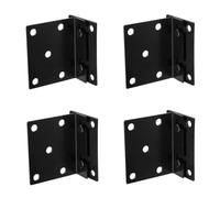 Eighosee 4 Piece Bed Frame Set Post Double Hook Slot Bracket 3.5inch X 3inch Metal Bed Rail Hook Plate Black Bed Accessories