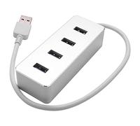 Eighosee 4-Port USB Hub Splitter High Speed Transmission GNS-S01 New Four Aluminum Alloy 3.0 USB Hub(Silver)