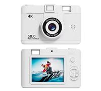 Eighosee 4K Digital Camera Retro Dual Lens Multifunction CCD Instant Thermal Camer for Travel Students Compact Photography White