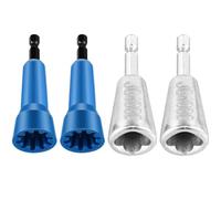 Eighosee 4Pc Wire Twisting Tool 2 Nut Driver 2 Stainless Steel Electrician Wire Stripper for Drill Twisting Wire Connector Socket Easy Install Easy to Use