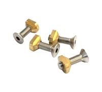 Eighosee 4Pcs M6 Hydrofoil Mounting Brass T-Nuts for Surfing All Hydrofoil Tracks Outdoors Surfing Accessories Gold