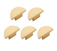 Eighosee 5 Pack Solid Brass Dresser Drawer Pulls,Semicircle Kitchen Cabinet Knobs and Handles, Gold Knobs for Cabinet and Drawer Easy Install Easy to Use