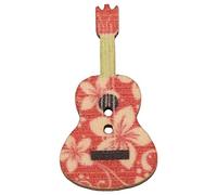 Eighosee 50Pcs Wooden Buttons For Sewing Crafts Clothes 2 Holes Mixed Guitar