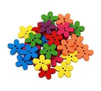 Eighosee 50pcs Wooden Buttons Sewing Scrapbooking Craft Random Color