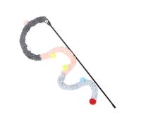 Eighosee 5Pcs Cat Toys Cat Teaser Wand Cat Interactive Toys Funny Colorful Rod Cat Wand Toy,Gray & Pink Easy to Use
