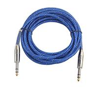 Eighosee 6.35mm to 6.35mm Audio Cable Male to Male For Electric Guitar Mixer Stereo Cable(5 Meter), Blue+Silver