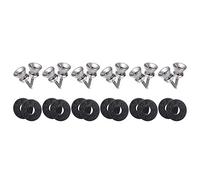 Eighosee 6 Sets Guitar Strap Blocks Button Kits Including Metal Guitar Strap Button End Pins and Silicone Guitar Strap Blocks for Guitars, and Ukulele