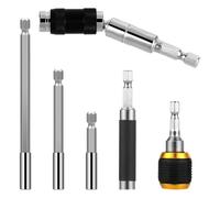 Eighosee 6Pcs Drill Bit Extension Magnetic Swiveling Bit Tip Holder Bar Set 1/4inch Magnetic Rotary Drill Holder,for Tight Spaces