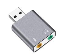 Eighosee 7.1 Channel USB External Stereo Sound Audio Adapter for XP 7 8 10 Android Linux and Plug and Play Gray