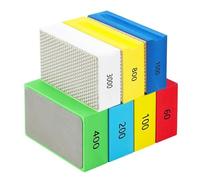 Eighosee 7 Pcs Diamond Hand Polishing Pads 60/100/200/400/800/1500/3000 Grit Diamond Sanding Pads Wet and Dry Sanding Block