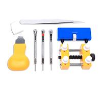 Eighosee 7Pcs Watch Repairing Tool Accessory Kit for Watch Case Opening Band Remover Battery Changing Watch Holder Tweezer for Watchmaker
