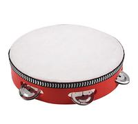Eighosee 8inch Musical Tambourine Tamborine Drum Round Percussion Gift for KTV Red