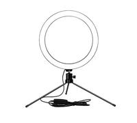 Eighosee 8Inch Table LED Ring Light 3200-5600K 3 Colors 10 Levels Brightness Adjustable with Tripod Stand for Live Makeup Portrait Video Lighting