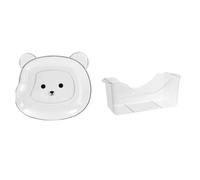 Eighosee 8pcs Bear Snack Plates Set, Anti-Drop Small Plates for Household Use,Ideal for Serving Fruits, Desserts,and Appetizers B