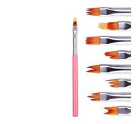 Eighosee 8Pcs Color Paint Pen Set Pink Petal Pen Nail Brush Short Nail Brush