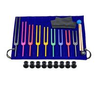 Eighosee 9 Piece Colorful Aluminum Alloy Tuning Forks For Therapy, Voice Therapy Black