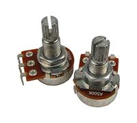 Eighosee A500K Mini Size Long Split Shaft Pot Audio Taper Guitar Potentiometers For Guitar Replacement (Pack Of 2)