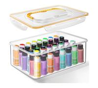 Eighosee Acrylic Paint Storage Box 48 Bottle Capacity Acrylic Paint Storage Box for 2 Fluid Ounces Acrylic Paint,Storage Box Extra Large Capacity Clear Box