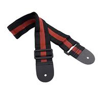 Eighosee Adjustable Guitar Straps Nylon Acoustic Guitar Strap With PU Leather Tips Guitar Accessories Black + Red