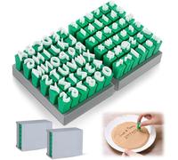 Eighosee Alphabet Stamps 72pcs for Clay Pottery for Clay Stepping Stone Mold Letters and Concrete Molds