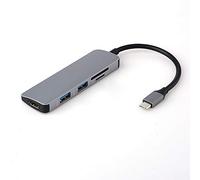 Eighosee Aluminium 5 in 1 USB-C USB C HUB Type-C to 4K 2 Ports USB 3.0 HUB SD/TF Card Reader for Type C Hub Adapter