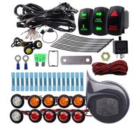Eighosee ATV UTV Turn Signal Kit Universal Turn Signal Light with Column Turn Switch 60D Horn LED Flasher Kit