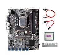 Eighosee B75 12GPU BTC Mining Motherboard Black Motherboard +G550 CPU+SATA Cable+Switch Cable Support 2XDDR3 RAM USB3.0 B75 12USB Miner Motherboard