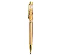 Eighosee Ballpoint Pen Gold Metal with Glitter Gold with Flakes Clip for Diaries, Diaries, Books, for