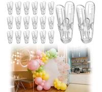 Eighosee Birthday Decoration Crafts for Balloon Arch Clips 20pcs Transparent Plastic Spring Clamps 2.4 Inch Kit