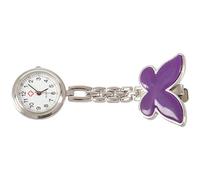 Eighosee Butterfly Nurse Table Pocket Watch with Clip Brooch Chain Quartz