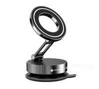 Eighosee Car Mount Vacuum Magnetic Holder Foldable Strong Suction Stand with Metal Hinges for Cell Phone Black