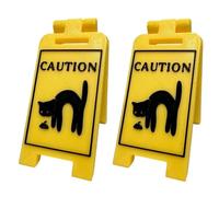 Eighosee Cat Vomiting Warning Sign Waterproof Sign Cute Slogan Decoration Yard and Desk Decoration