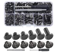 Eighosee Chicago Screw Leather Rivets Assorted Screw Rivets M5 Chicago Binding Screws for Decorating PU Craft Belts(110PCS) B