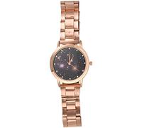 Eighosee Color Steel Band Meteor Pattern Rhinestone Dial Quartz Analog Wrist Watch 25cm