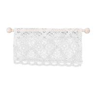 Eighosee Curtains Miniature Furniture Accessories Valance with Rod 1:12 Scale Beige